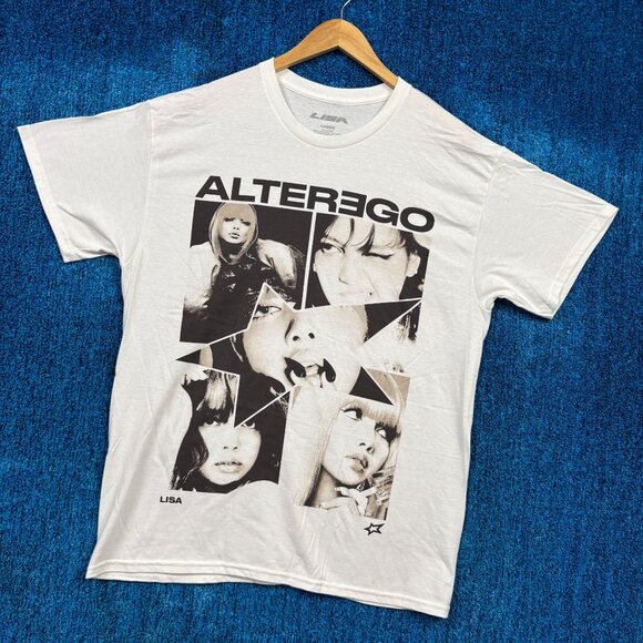 Lisa Alter Ego White Rap T-Shirt Size Large - Picture 3 of 4